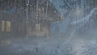 Heavy Rain and & Thunderstorm Sounds for sleeping - Relaxing Rain Ambiance (LIVE)
