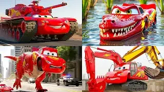 Heavy Tank McQueen&rsquo;s x T-Rex McQueen Escapes the Military Base  🚨 Disney Pixar | Coffin Dance