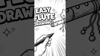 Easy Krishna Flute Drawing l #shorts #viralvideo #flute #krishna