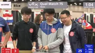 VEX Worlds 2016 - VRC High School - Math - Qual 75 (3921B 231D) 52 vs 33 (7925A 8855)