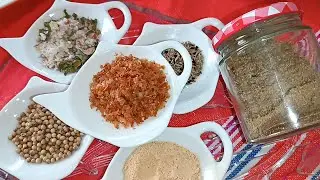 توابل بسطيلة السمك بما فيها التوابل, الاعشاب والحبوب.