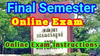 Anna University Online Exam Instructions | Anna University Latest News | Tamil |