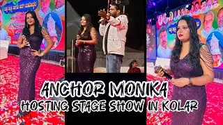 Anchor Monika✨🎙️ | bright makeup for on stage event | event management