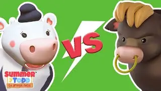 Toro VS Vacas de la granja: &iexcl;muuuuu qu&eacute; divertido! 🐂🐮 | Summer & Todd