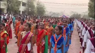 जवाहर माध्यमिक विद्यालय जिंतुर प्रजासत्ताक दिन 2026 राज्य गीत गाताना संगीत विभाग 