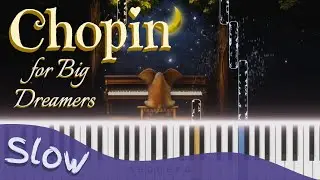 Klavier lernen für Kinder - Chopin Nocturne Op.9 No.2 SLOW - Easy Piano Tutorial ♪ Free Sheet Music