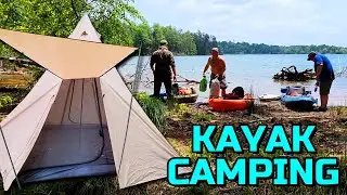 MULTI DAY KAYAK CAMPING AT LAKE JAMES NC | High Winds & Rain | Delicious Campfire Cooking!
