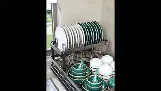 Double-layer black kitchen dish rack
