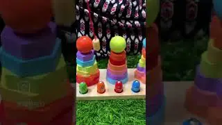Wooden Pole fishing, shapes column tower, shape sorter toy, kids toys, toddler activities  #kids