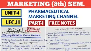 Unit 4 । Part 1। Pharmaceutical marketing channel । Channel members । Conflict in channel ।