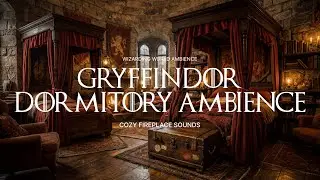 Gryffindor Dormitory Ambience | Cozy Fireplace Sounds | No Music