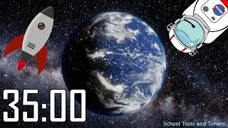 35 Minute  Rotating 🌎 Earth Countdown Timer - Float Through Space! 👨🏻&zwj;🚀