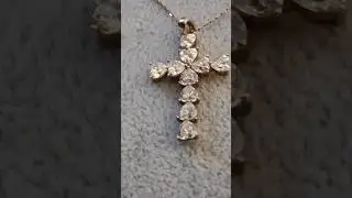 Cubic Zirconia Encrusted Gold on 925 Silver Cross &pound;2 Carboot Find #silver #carbootfinds #925