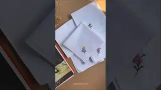 Hand Embroidery on handkerchief. 🌻#threadwork #art #craft #embroidery #handembroidery #diy #floral