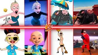 Incredibles 2 Funny Drawing Meme vs Despicable Me 4 vs Goyang Upin Ipin   Funny Drawing Meme