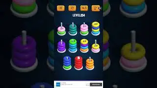 Hoop Sort Puzzle - Color Ring Stack Sorting Game Level 204 Solution