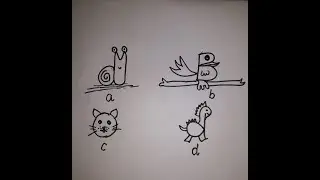 How to turn letters(alphabets) in animals for kids/ A to D/Part 1