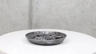 Ebros Wicca Celtic Knotwork Triple Moon Pentagram Gray Wolf Round Incense Holder