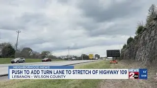 Push to add turn lane to stretch of Highway 109 in Wilson County, TN