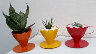 Vamos reaproveitar garrafa e transformar em Vaso Xícara para plantas