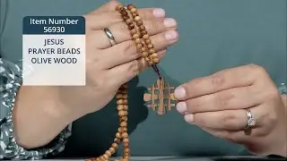 56930_JESUS PRAYER BEADS OLIVE WOOD