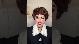 Why did these 1950&rsquo;s stencil turn me into Mommie Dearest? 😆 #eyebrows #lipstick