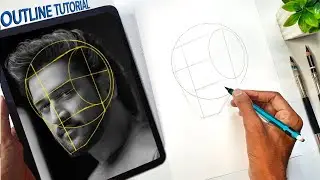 Drawing MS DHONI Portrait with Loomis Method // Outline Drawing Tutorial Step by Step