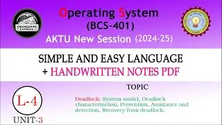 🟣OS|U-3|L-4| Deadlock: System model, characterization, Prevention, Avoidance &detection, Recovery.