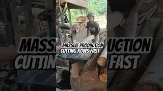 Massive Production Cutting Rows Fast #wood #woodworking #automobile