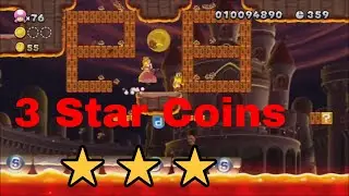 Peach's Castle-2 Magma River Cruise | 3 Star Coin Guide ⭐⭐⭐| New Super Mario Bros. U Deluxe ⛳