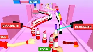 LIPSTICK STACK RUNNER Game 💄👩🏻&zwj;🦰🌈 Gameplay (8) Android , iOs Game 3D