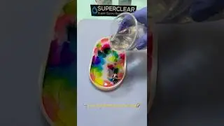 🫗Pouring A Marbled Rainbow Tray🌈 #watch #pouring #marbled #rainbow #tray #process #colorsandclay