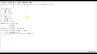 Python Program to multiply two matrices using nested loops