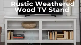 Rustic Weathered Wood TV Stand for TVs up to 65