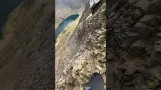 Don't Look Down! Traversing Crib Goch - Great Britain's Knife Edged Ridge Walk #shorts