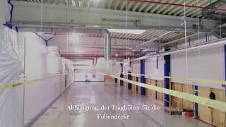 Staubschutzw&auml;nde und Foliendecke bei einer Bodensanierung