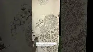 Stencil Wall Texture Art in Progress #WallDesign #PlasterArt #HomeDecor