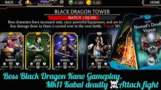BD Kano Tower Battle 150 Boss Black Dragon Kano One shot Gameplay Mortal Kombat Mobile Update 2.6