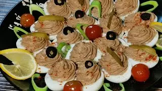 ЯЙЦА ФАРШИРОВАННЫЕ ПЕЧЕНОЧНЫМ Паштетом ИЗ КУРИНОЙ ПЕЧЕНИ ОЧЕНЬ НЕЖНЫЙ ПАШТЕТ