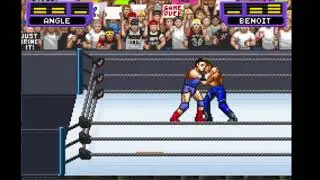 WWF Road to Wrestlemania - GBA Gameplay - Kurt Angle vs Chris Benoit