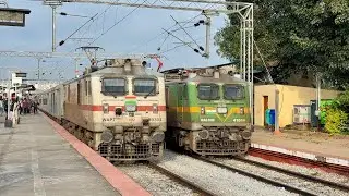 Janshatabdi Express Overtaking Passenger Train at Tiptur
