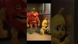 Bell pepper is teaching banana how to be a man #funny #animation #cartoon #cornguy #laugh #ai