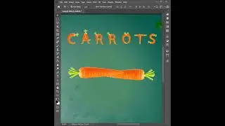 Twist Carrot to text in photoshop wrap effect short Photoshop Tutorial 2023 #shorts