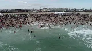 Drone View - 2024 Polar Bear Plunge at Seaside Heights