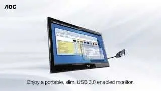 AOC E1659FWU - Portable 16-in USB Monitor with USB3.0 and DisplayLink
