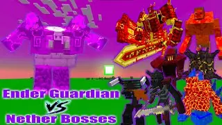 Nether Bosses VS Enchanted Ender Guardian | Minecraft Boss Battle