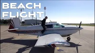 Scenic flight over a Texas beach on New Year's Day