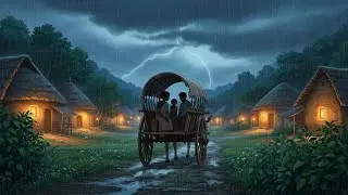 While the storm drew closer, the cart became the family’s shelter | Indian Village Ghibli ASMR