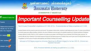 Annamalai University Counselling Schedule Date|BPharm|PharmD|DPharm|Annamalai University|utipz