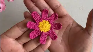 Flor de aplicação para biquínis - @Marcos Junior Crochê